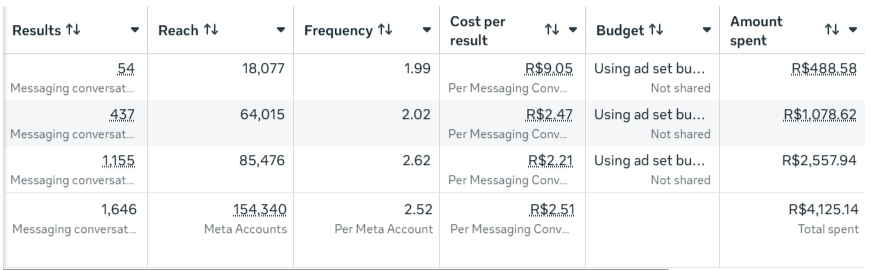 Meta Ads Manager — Campaign Performance — Case 04, Construction